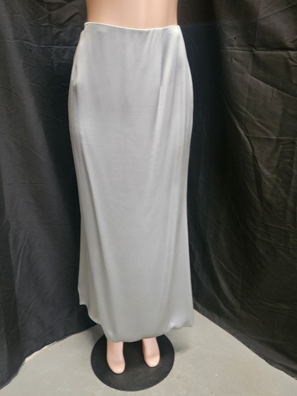 A128 Bill Hamilton Light Gray Maxi Skirt 100% Silk Size 14
